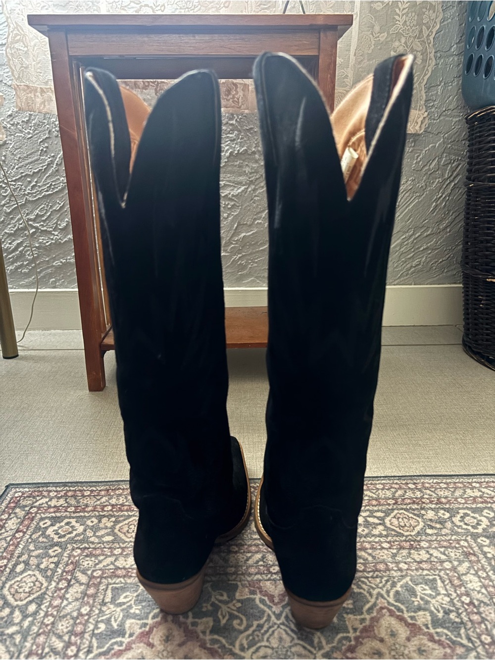 Dingo Black Suede Knee High Western Boots - Picture 4 of 6